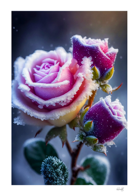 snow in the roses