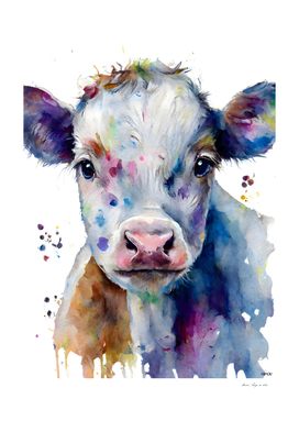 Water Color Cow Baby