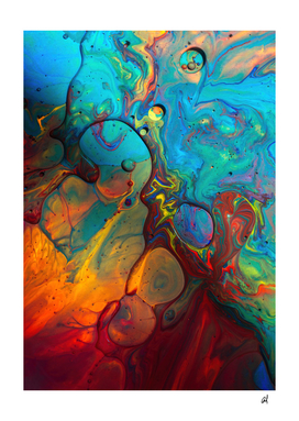 multicolored marble-fluid universe