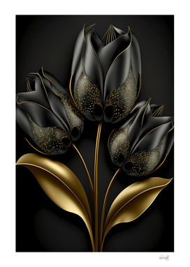 black gold tulips