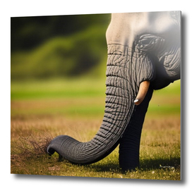 Elephant eating grass