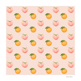 Peach and orange watercolor