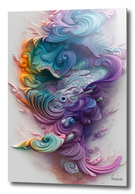 Wavy Rainbow Pastels AI Art