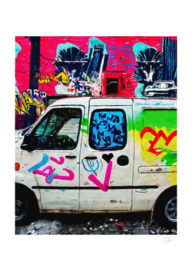 NYC Vandalized Van | graffiti pop aesthetics
