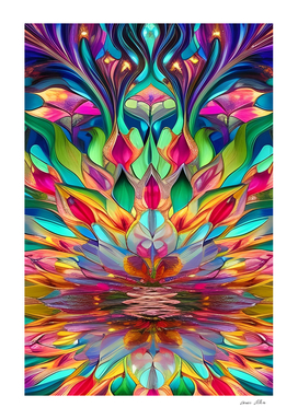 Colorful stained glass like abstract