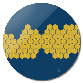 Honeycombs Blue and Gold
