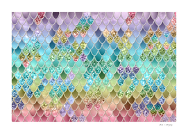 Summer Mermaid Glitter Scales #1 (Faux Glitter) #decor #art
