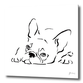 French bulldog line art