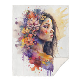 Watercolor Floral Woman #2
