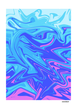 ABSTRACT PAINTING GRAFFITI STYLE COLD BLUE 38