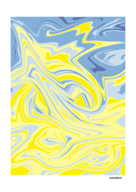 ABSTRACT PAINTING GRAFFITI STYLE 41 YELLOW BLUE