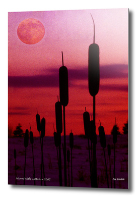 Moon With Cattails