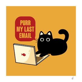 Purr My Last Email Black Cat