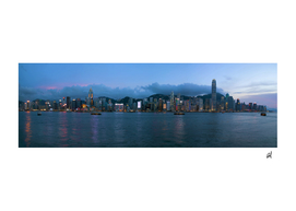 Photography-hong kong island central city skyline evening