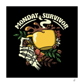 Monday Survivor Skeleton Hand Coffee