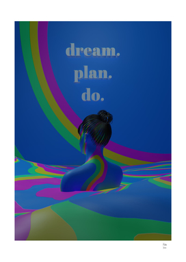 Dream Plan Do PopArt 3D Quote Aesthetics