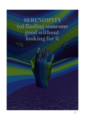 Serendipity Colorful Blue 3D Quote Aesthetics
