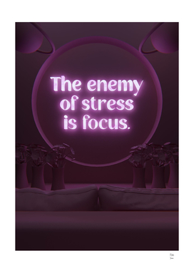 Stress Enemy Pink 3D Quote Aesthetics