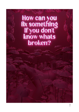 Fix Something Red 3D Quote Aesthetics