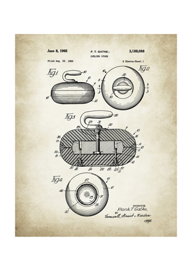 Curling Stone Patent - Vintage Paper Background