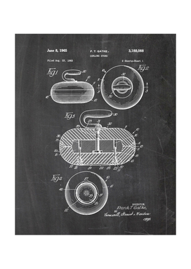 Curling Stone Patent - Chalkboard Background