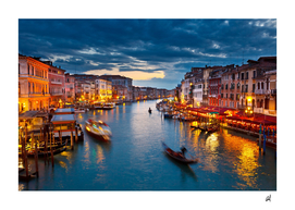 grand canal at night venice-italy