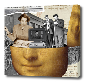 Mona Lisa's Secret - Vintage Retro Collage