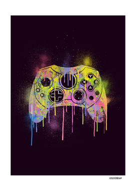 GAME CONTROLLER ABSTRACT PAINTING ILLUSTRATION