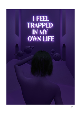 Trapped Purple 3D Quote Aesthetics