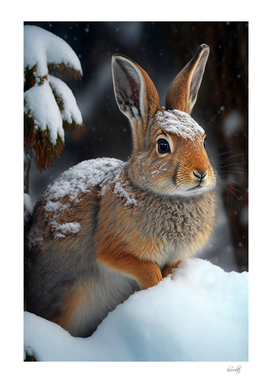 rabbit in the snow