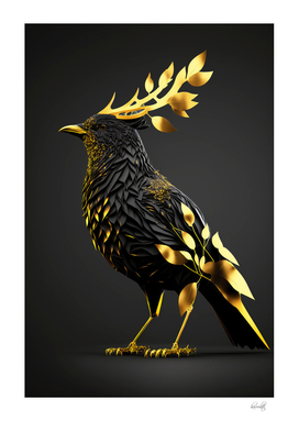 black gold bird