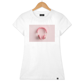 Pink headphones 3D illustration
