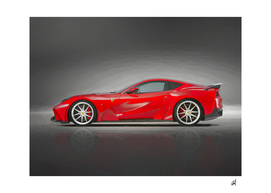 Ferrari  Superfast- 812-sports car watercolor