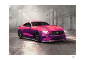 Ford  Mustang st 2020 in watercolor