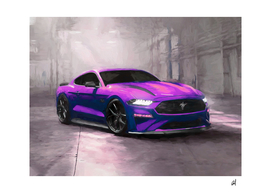 Ford  Mustang st 2020 in watercolor-v3