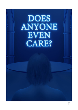 Anyone Care Blue 3D Quote Aesthetics