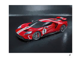 Ford Tuning 2018 GT in watercolor