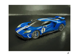 Ford Tuning 2018 GT in watercolor-v2-sports car