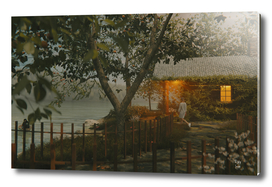 Lake House Scene 2 3D Surrealism Render Artwork