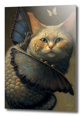Adorable Cat Dragon with Butterfly Wings