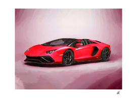 Lamborghini in watercolor-sports car