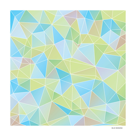 Pastel Triangles Sky Blue and Green Grass