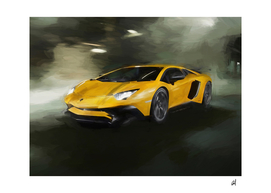 Lamborghini Aventador Torado in watercolor