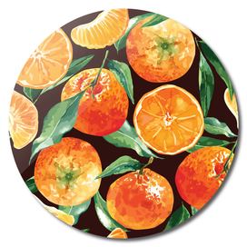 Tangerines. Whole Fruit, Slices, Pieces And Leaves