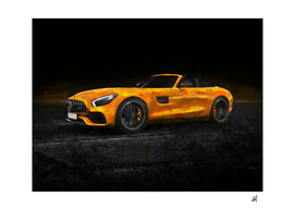 Mercedes AMG GTS in watercolor