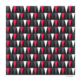 Triangle Mosaic Tile Raspberry Pink and Grey