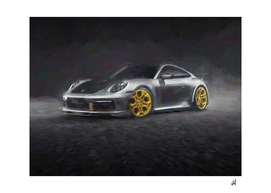 Porsche 911 in watercolor
