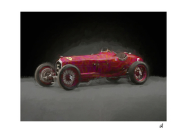 Alfa Romeo retro in watercolor