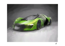 Tesla Motors in watercolor