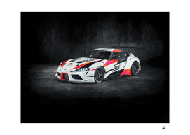 Toyota GR Supra Racing in watercolor